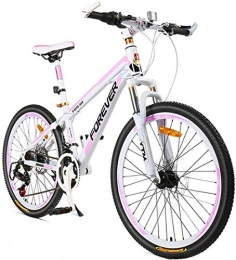 XXCZB Mountain Bike Mountain bike hardtail da donna 26 pollici 24 velocità antiscivolo bici da montagna per ragazze con sospensione anteriore e freni a disco meccanici in acciaio ad alto tenore di carbonio-3 raggi_Rosa