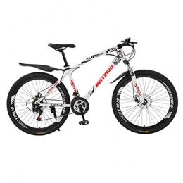 Dsrgwe Bici Mountain Bike, Mens Mountain Bike / Biciclette, sospensioni Anteriori e Dual Disc Brake, 26inch Ruote (Color : White, Size : 27-Speed)