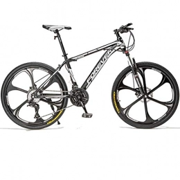 BNMKL Mountain Bike Mountain Bike per Adulti 26 / 24 Pollici, Hardtail Mountain Bike con Doppio Freno A Disco, 21 / 24 / 27 / 30 velocità Bici da Strada Studente Adulto All'aperto Sport in Bicicletta, Bianca, 26 inch 27 Speed