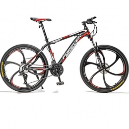 BNMKL Mountain Bike Mountain Bike per Adulti 26 / 24 Pollici, Hardtail Mountain Bike con Doppio Freno A Disco, 21 / 24 / 27 / 30 velocità Bici da Strada Studente Adulto All'aperto Sport in Bicicletta, Rosso, 24 inch 24 Speed