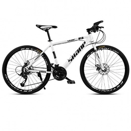 RSJK Mountain Bike Mountain bike per adulti Studenti e studentesse bicicletta 24 pollici 24 velocit freni anteriori e posteriori a doppio disco Una ruota Off-road speed racing bianco@Ruota a raggi bianca_24 velocit