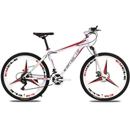 WEHOLY Mountain Bike Mountain bike per bicicletta, 24 pollici a tre coltelli in acciaio al carbonio ad alta resistenza unisex smorzamento fuoristrada a doppia sospensione Freni a disco per mountain bike, rosso, 27 ve