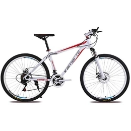 WEHOLY Mountain Bike Mountain bike per bicicletta, Ruota a raggi da 26 pollici Acciaio al carbonio ad alta densità Unisex Smorzamento fuoristrada Doppia sospensione Freni a disco per mountain bike, Rosso, 21 velocità