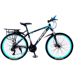 Doris Mountain Bike Mountain Bike per Uomo E Donna, Corona di Posizionamento A 3 velocità, Ammortizzatore Anteriore MTB, Bici da Mountain in Acciaio al Carbonio Ad Alto Tenore di Carbonio, Black Blue, 24inch 27speed