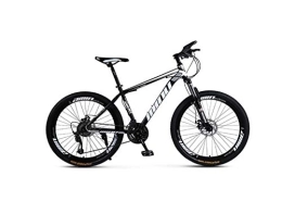 Generic Mountain Bike Mountain Bike Unisex Hardtail Mountain Bike Telaio in Acciaio ad Alto tenore di Carbonio MTB Bike 26 Pollici Mountain Bike 21 / 24 / 27 / 30 velocità con Freni a Disco e Forcella Ammortizzata, NER