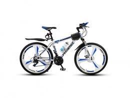 DYM Mountain Bike Mountain Bike Unisex Mountain Bike 21 / 24 / 27 Speed ​​Telaio in Acciaio ad Alto Tenore Di Carbonio 26 Pollici 3 Ruote a Raggio con Freni a Disco e Forcella Ammortizzata, Blu, 24 velocità