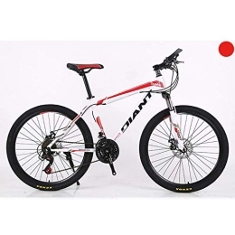 Mnjin Mountain Bike Mountain Bike Unisex per Sport all'aperto, Sospensione Anteriore, 21-30 velocità, Ruote da 26 Pollici, Telaio in Acciaio al Carbonio da 17 Pollici con Freni a Doppio Disco