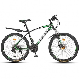 DelongKe Mountain Bike Mountain Bike Uomo, 26 Pollici Mountain Bike Bicicletta Con Sospensione A Forcella Variabile Velocità Sistema Di Freno A Disco Telaio in Alluminio, Verde, Spoke wheel