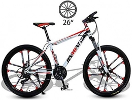 BUK Bici Mountain Bike Uomo, Trekking Bicycle Cross Trekking Bikes Girls Outdoor Carbon Steel Double Brake Bicycle 26 inch Student Variable Speed ​​Off-Road-24 velocità_E