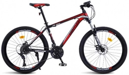 HCMNME Mountain Bike Mountain bikes, 24 pollici Mountain Bike Cross-Country Velocità Velocità Bicicletta da corsa for bicicletta 40 ruote da taglio Telaio in lega con freni a disco ( Color : Black red , Size : 21 speed )