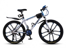 Domrx Mountain Bike Mountain Sports Bicycle 27 velocità 26 Pollici Ammortizzatore a Una Ruota Maschio e Femmina Bicicletta Fuoristrada per Adulti Doppio Freno a Disco-Bianco Blue_26inch_27