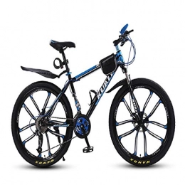 Domrx Mountain Bike Mountain Sports Bicycle 27 velocità 26 Pollici Ammortizzatore a Una Ruota Maschio e Femmina Bicicletta Fuoristrada per Adulti Doppio Freno a Disco-Nero Blue_26inch_27