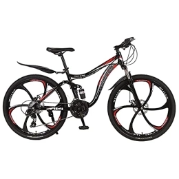 MQJ Mountain Bike MQJ 21 / 24 / 27 Velocità Bike Cross-Country Bike Adulto Double Disc Freno a Disco Piena Sospensione Sportiva All'Aperto Bike 24 / 26"Mountain Bike Telaio in Acciaio Al Carbonio Alto, C, 24 Pollici 27 Velo