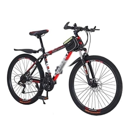 MQJ Mountain Bike MQJ 26 Pollici Sport Mountain Mountain Bikes Uomo Sospensione Anteriore Sospensione Montagna Bicicletta Cornice in Acciaio Al Carbonio 21 Velocità con Freno a Disco per Uomo Donna Adult And Teens / Ros