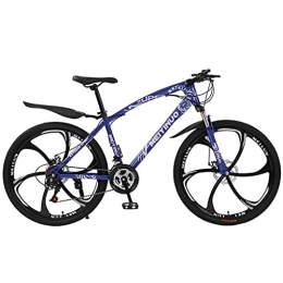 MQJ Mountain Bike MQJ Boy Men Bicycle da 26 Pollici Mountain Bike 21 / 24 / 27 Gears con Doppia Sospensione e Freni a Disco / Blu / 21 Velocità