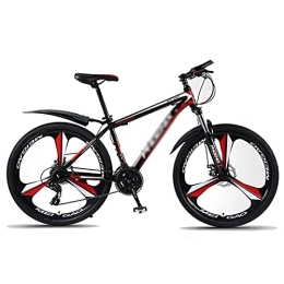 MQJ Mountain Bike MQJ Mountain Bike da Uomo e Donne Ruote da 26 Pollici Shifoni a 24 Velocità Cornice in Acciaio Al Carbonio con Sospensione Anteriore per un Percorso, Sentiero Amp; Montagne / Rosso / 24 Velocità