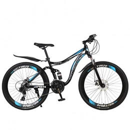 Poooooi Mountain Bike MTB 26 Pollici Sospensione Adulto Bicicletta Bicicletta Smorzamento Alto Tenore di Carbonio Gli Studenti delle Scuole di Acciaio Turno di Lavoro in Bicicletta, Blue Black, 27 Speed