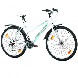 Multibrand Distribution Bici Multibrand, PROBIKE 6th SENSE, 460mm, 26 pollici, Mountain Bike, 18 velocità, anteriore e posteriore Set parafango, per le donne, bianco-rosa (Bianco + Parafango, 18 pollici)