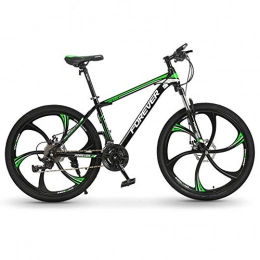 MYRCLMY Mountain Bike MYRCLMY 24 inch 24 / 27-Speed ​​Steel-Alto Tenore di Carbonio Telaio da Corsa All'aperto in Bicicletta, Uomini E Donne A velocità Variabile Doppio Biciclette Freni, Verde, 24 Speed