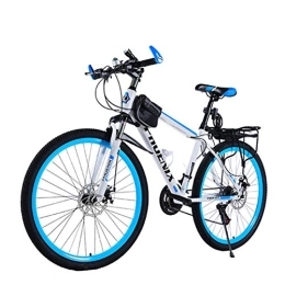 MYRCLMY Mountain Bike MYRCLMY 24" Mens 21-velocità Mountain Bike, Telaio in Alluminio, Grilletto Shift, Shock Absorbing-off-Road Bike, Sedile Regolabile, Uomini E Donne, Blu