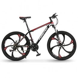 MYRCLMY Mountain Bike MYRCLMY Ad Alta Acciaio al Carbonio Telaio da Corsa All'aperto in Bicicletta, 26Inch 24 / 27-Velocità Uomini E Donne A velocità Variabile Doppio Biciclette Freni A Disco, Rosso, 27 Speed