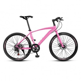 ndegdgswg Mountain Bike Ndegdgswg - Bicicletta da strada da 24 pollici, 7 velocità, con manico piatto, freno a disco, super leggero, super veloce, piccola ruota, 7 velocità, 24 pollici, flatwirediscpink