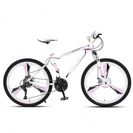 ndegdgswg Bici ndegdgswg Mountain Bike da 24 pollici / 26 pollici, da donna, bianco rosa, una ruota, con freno a doppio disco, 24 pollici30 velocità, telaio in acciaio al carbonio, 30 pezzi, bianco