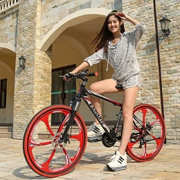 Nerioya Bici Nerioya Mountain Bike, Bici da Studente Alta velocità con Freno A Doppio Disco in Acciaio al Carbonio 26 Pollici 21-27 velocità, Assorbimento degli Urti E Antiscivolo, D, 26 inch 24 Speed