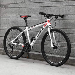 NOLOGO Mountain Bike Nologo Biciclette per adulti, mountain bike da cross country, uomini e donne, bici per studenti, bici casual, Bianco e rosso., 21speed24inches