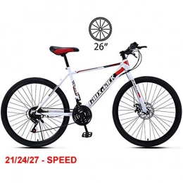 NYANGLI Mountain Bike NYANGLI Mountain Bike, 26Inch della Bicicletta di Sport, 21 / 24 / 27-Velocità Anti-Skid Bicicletta Telaio in Acciaio al Carbonio Ultra-Light E Antiscivolo Pneumatici per Studenti Adulti, 26 inch, 21speed