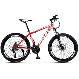 PBTRM Mountain Bike PBTRM Bicicletta MTB 26 Pollici 30 velocità Mountain Bike, Doppio Freno A Disco, Telaio Acciaio Carbonio, Forcella Anteriore Regolabile Assorbimento degli Urti, per City Bike Donna E Uomo, Rosso