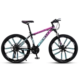 PBTRM Mountain Bike PBTRM MTB Mountain Donne / Uomini, Bicicletta Sportiva da Montagna 26 Pollici A 27 velocità, Telaio Acciaio Carbonio, Sospensione Forcella Anteriore con Funzione Bloccaggio, Freni A Doppio Disco, D