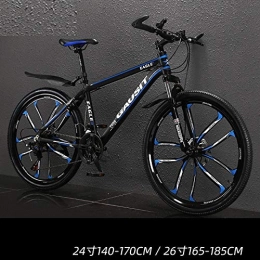 PengYuCheng Mountain Bike PengYuCheng Mountain Bike, City Bike, Bici da Uomo e da Donna, Cambio a 24 velocità, Freno a Disco, Fuoristrada a Doppia Ammortizzazione, Telaio City 21 Pollici q15