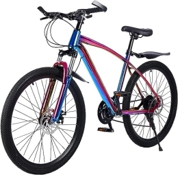 KURKUR Mountain Bike Premium Mountain Bike, Bici a scatto fisso 700C Bici da strada for adulti Telaio in acciaio Ruota alta da 17 pollici Freno a doppio disco Sistema di cambio a 21 velocità Uomo Strada Mountain Bike