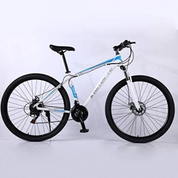 Alapaste Mountain Bike Prestazione Stabile Freni A Disco Meccanici Posteriori Anteriori, Confortevole Morbido Manubrio Bici, 315 Pollici 27 Velocità Rumore Basso Sospensioni Anteriori Mountain Bici-Bianco e blu 31.5 pollici.2