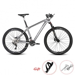 PXQ Mountain Bike PXQ Mountain Bike 27, 5 / 26 pollici adulti 33 velocità doppio freno a disco olio Off-road Bike con ammortizzatore, lega di alluminio forcella meccanica sospensione, grigio, 66 x 39, 4 cm