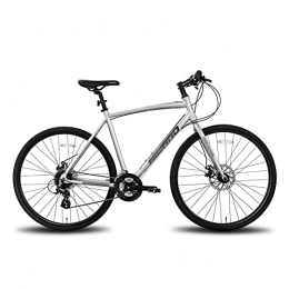 QILIYING Mountain Bike QILIYING Cruiser Bike 3 colori 24 velocità 700C ordinaria forcella anteriore e posteriore freni a disco Jianda pneumatico telaio in alluminio bici strada bicicletta (colore : argento, dimensioni: 24)