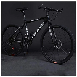 QIMENG Mountain Bike QIMENG 26" Wheel Mountain Bike Adulti Mountain Bike 21 / 24 / 27 / 30 velocità Bici da Strada Freni A Disco Telaio Acciaio Alto Tenore Carbonio Adatto per Altezza 160-185 Cm, Spoke Black, 24 Speed