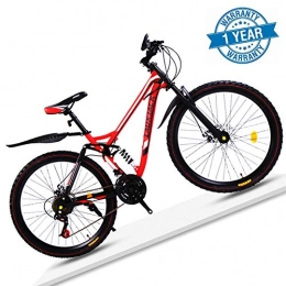 QIMENG Mountain Bike QIMENG 26" Wheel Mountain Bike Cruiser Bicycle Telaio in Acciaio Ad Alto Tenore Carbonio Bicicletta Corsa Freni Disco Front Suspension Biciclette Adatto per Altezza 165-180 Cm, B, 21 Speed