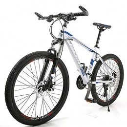 QIMENG Mountain Bike QIMENG Mountain Bike 24", 21 / 24 / 27 / 30 velocità Mountain Bike MTB Mountain, Trekking Bike, Sella Leggera Telaio in Acciaio Ad Alto Tenore di Carbonio Hardtail Biciclette, Bianca, 21 Speed