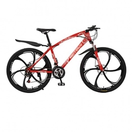 Qinmo Mountain Bike Qinmo 26 Pollici Mountain Bike for Uomo e Donna, Freni 21 / 24 / 27 velocit Doppio Disco, Telaio in Acciaio al Carbonio, Molla Anteriore Forcella, Ruote 6 taglierina (Color : A, Size : 24 Speed)