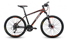 Qj Mountain Bike Qj Mountain Bike 27 velocità Hardtail Mountain Bike da Uomo 26 Pollici Sospensione Forcella con Telaio in Lega di Alluminio, Black Red