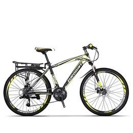 QJWY-Home Mountain Bike QJWY-Home 24 velocità Bici da Mountain Doppio Freno a Disco Forcella Sospensione Sospensione Posteriore Bici Antiscivolo Unisex MTB-Nero And Yellow 26 inches-24 Speed