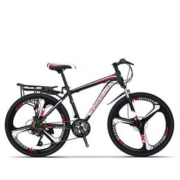 QJWY-Home Bici QJWY-Home Freno a Disco da 26 Mountain Bike Unisex Unisex a Tre Pin Fuoristrada a Una Ruota MTB-K Knife Wheel-Black And Red 24 Speed 26 Inches