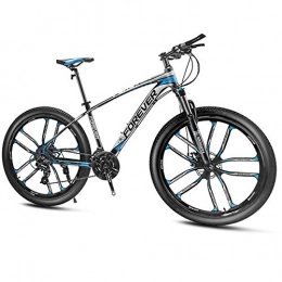 QMMD Mountain Bike QMMD 27.5 Pollici Mountain Bike, Adulti Front Suspension Mountain Bike, Leggero Mountainbike Telaio Alluminio, 24-30-33- velocità Hardtail Biciclette, Blue 10 Spoke, 30 Speed