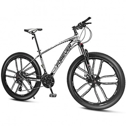 QMMD Mountain Bike QMMD 27.5 Pollici Mountain Bike, Adulti Front Suspension Mountain Bike, Leggero Mountainbike Telaio Alluminio, 24-30-33- velocità Hardtail Biciclette, White 10 Spoke, 30 Speed