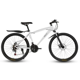 QYTEC Mountain Bike QYTEC Zxc - Bicicletta da uomo da 24 26'', cambio di velocità per bicicletta da montagna, doppio freno a disco, per studenti, adulti, assorbimento degli urti, bici da cross country (colore: bianco