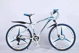 QZ Mountain Bike QZ 26in 21-velocit Mountain Bike for Adulti, Leggera in Lega di Alluminio Full Frame, Ruota Anteriore Sospensione Mens Biciclette, Freni a Disco (Color : Blue, Size : A)