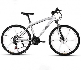 QZ Mountain Bike QZ Adulti 24 Pollici Mountain Bike, Spiaggia motoslitta Biciclette, Biciclette Doppio Freno a Disco, Alluminio Lega, Uomo Donna General Purpose (Color : Silver, Size : 27 Speed)