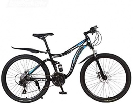 QZ Mountain Bike QZ Mountain Bike Bicicletta, Acciaio al Carbonio Telaio MTB Bike Sospensione Doppia con Seduta Regolabile, Doppio Freno a Disco, 26 Pollici Ruote (Color : B, Size : 24 Speed)